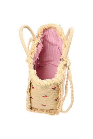 Borsa Colette in tessuto effetto paglia con ricami ciliegie SAINT BARTH KIDS | COL001700345L